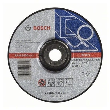 Круг зачистной по металлу 180*6.0*22.23мм BOSCH 