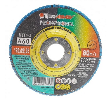 Круг лепестковый торцевой 125*22 Р60 