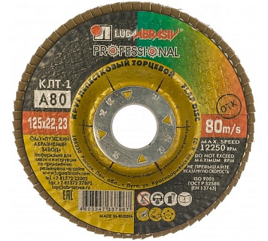 Круг лепестковый торцевой 125*22 Р80 
